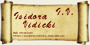 Isidora Vidicki vizit kartica